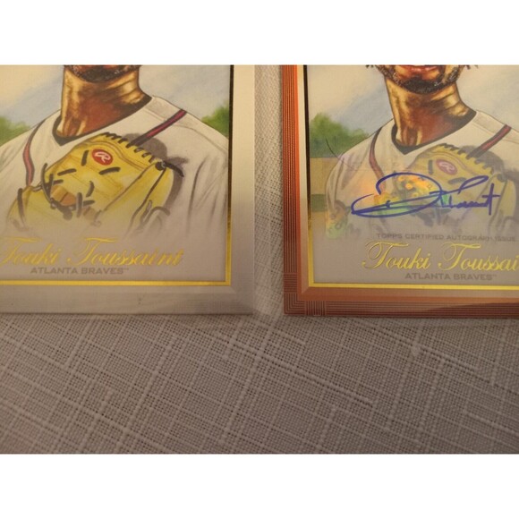 (2) 2019 Topps Gallery #75 Orange Touki Toussaint Rookie Autograph /25 + Regular - Picture 6 of 7